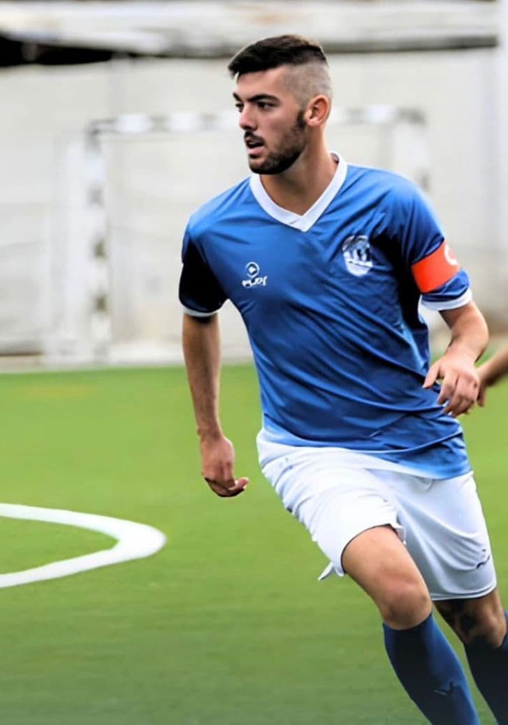 Team captain wearing an armband and a custom kit